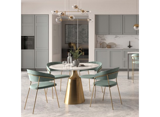 Комплект из 4-х стульев Turin мятный с золотыми ножками в Ростове-на-Дону