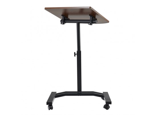 Стол многофункциональный на колёсах, 48x40 см, «РОЛЕТ», 1 ножка, регул.высота, мдф, металл, тёмн. дерево, чёрный в Ростове-на-Дону