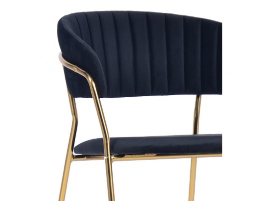 Комплект из 4-х стульев Turin чёрный с золотыми ножками в Ростове-на-Дону