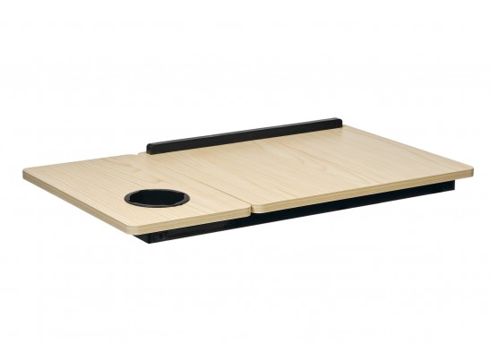 Стол складной с подъёмной крышкой и подстаканником «ВИТА», 55x32x25см, мдф, металл, св.дерево, черный в Ростове-на-Дону