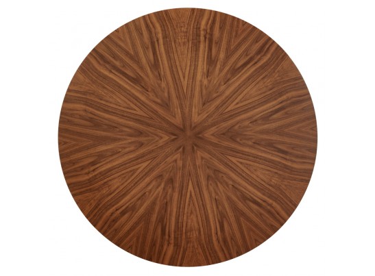 Стол Liverpool диам.110см, шпон орех лучевой набор, с чёрными ножками в Ростове-на-Дону