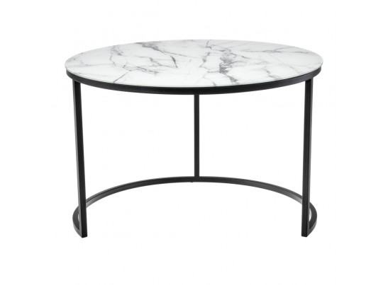 Набор кофейных столиков Tango белый мрамор с черными ножками в Ростове-на-Дону