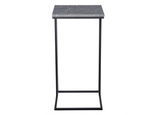 Придиванный столик Loft 35x35см, серый мрамор с чёрными ножками в Ростове-на-Дону