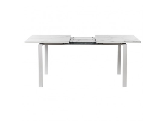 Стол Areal раскладной 140-180х80х75 белый мрамор с белыми ножками в Ростове-на-Дону