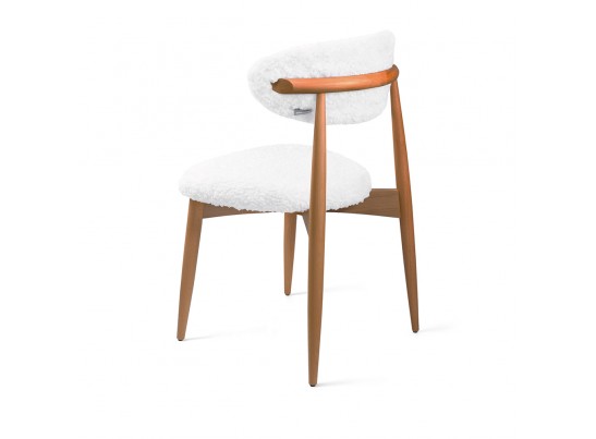 Стул Lucas белый искусственный мех с ножками цвета орех в Ростове-на-Дону
