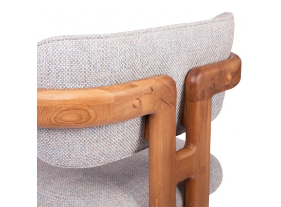 Стул Rich рогожка бежево-голубая с ножками цвета орех в Ростове-на-Дону