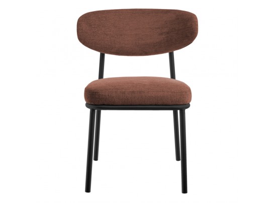 Стул Lucas 2 терракотовый шенилл с чёрными ножками в Ростове-на-Дону