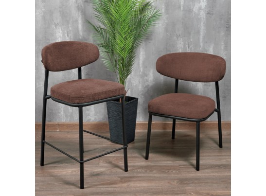 Стул Lucas 2 терракотовый шенилл с чёрными ножками в Ростове-на-Дону