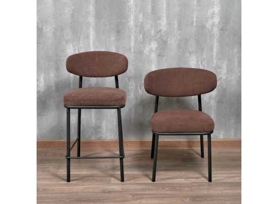 Стул Lucas 2 терракотовый шенилл с чёрными ножками в Ростове-на-Дону