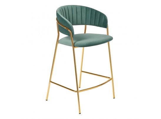 Комплект из 2-х стульев полубарных Turin мятный с золотыми ножками в Ростове-на-Дону