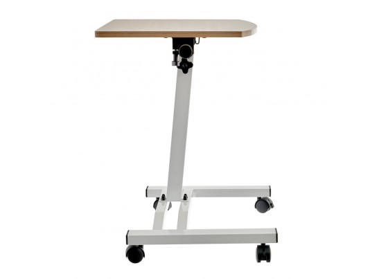 Стол многофункциональный на колёсах, 48x40 см, «РОЛЕТ», 1 ножка, регул.высота, мдф, металл, св. дерево, белый в Ростове-на-Дону