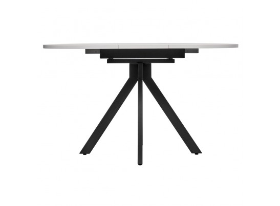 Стол Rudolf круглый раскладной 100-130x100x75см, белый мрамор, чёрный в Ростове-на-Дону