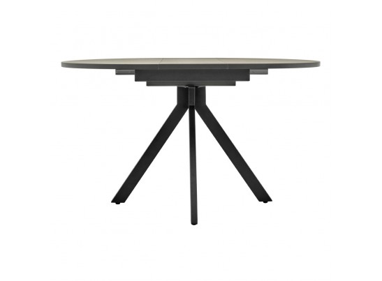 Стол Rudolf круглый раскладной 90-120x90x75см, Бетон слюда, чёрный в Ростове-на-Дону