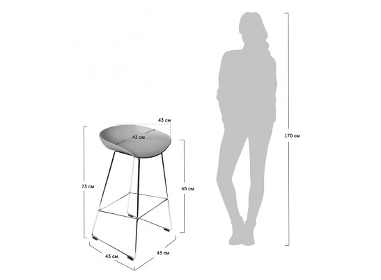 Стул полубарный Neo чёрный в Ростове-на-Дону