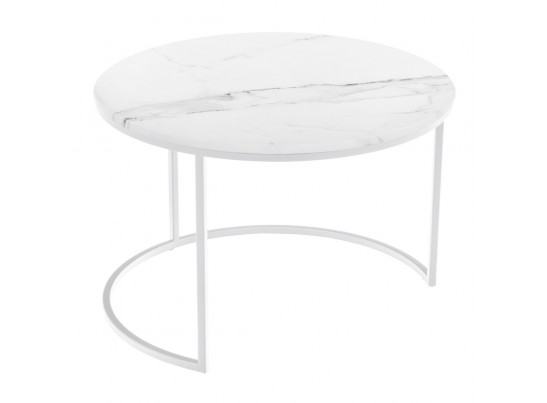Набор кофейных столиков Tango белый мрамор с белыми ножками, 2шт в Ростове-на-Дону
