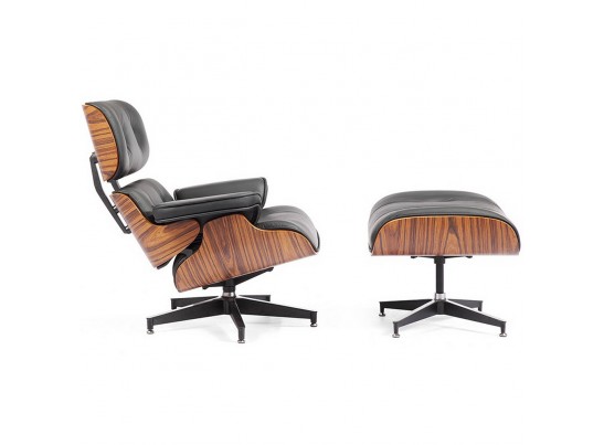 Кресло EAMES LOUNGE CHAIR и оттоманка EAMES LOUNGE CHAIR чёрные в Ростове-на-Дону