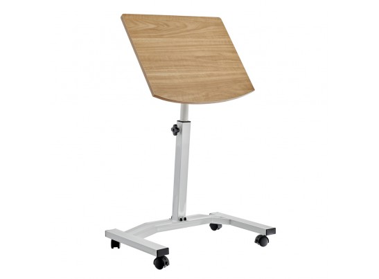 Стол многофункциональный на колёсах, 48x40 см, «РОЛЕТ», 1 ножка, регул.высота, мдф, металл, св. дерево, белый в Ростове-на-Дону