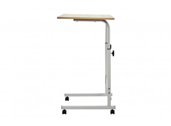 Стол многофункциональный на колесах, 60x40 см, «РОЛЛ», 2 ножки, регул.высота, мдф, металл, св. дерево, белый в Ростове-на-Дону