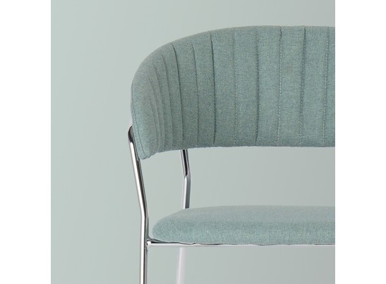 Стул Turin светло-зеленая рогожка с хромированными ножками в Ростове-на-Дону