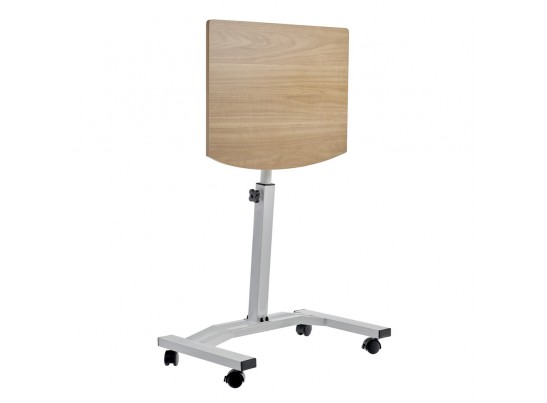 Стол многофункциональный на колёсах, 48x40 см, «РОЛЕТ», 1 ножка, регул.высота, мдф, металл, св. дерево, белый в Ростове-на-Дону
