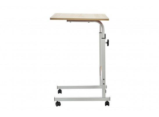 Стол многофункциональный на колесах, 60x40 см, «РОЛЛ», 2 ножки, регул.высота, мдф, металл, св. дерево, белый в Ростове-на-Дону