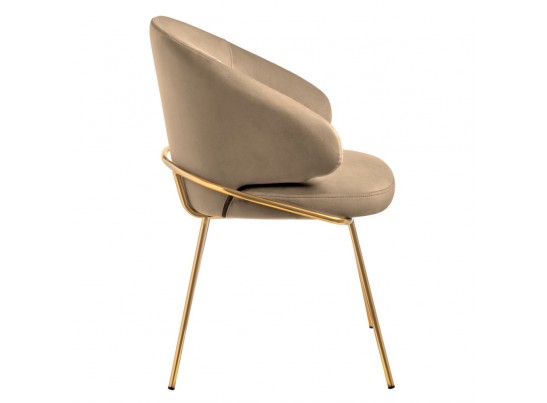 Стул-полукресло Emil бежевый с золотыми ножками в Ростове-на-Дону