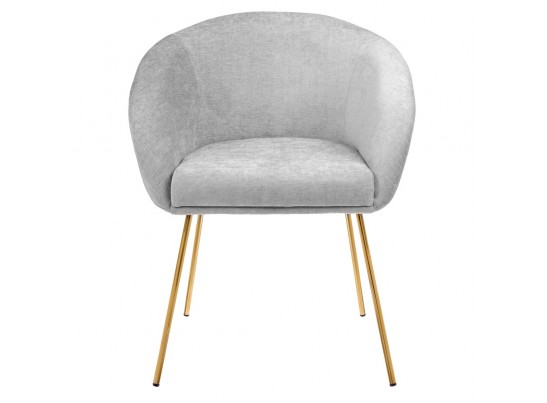 Стул-полукресло Martin серый шенилл с золотыми ножками в Ростове-на-Дону
