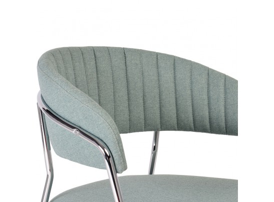 Стул Turin светло-зеленая рогожка с хромированными ножками в Ростове-на-Дону