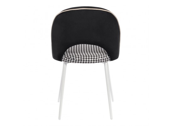 Стул Leo чёрный с жаккардом, с белыми ножками в Ростове-на-Дону
