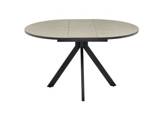 Стол Rudolf круглый раскладной 90-120x90x75см, Бетон слюда, чёрный в Ростове-на-Дону