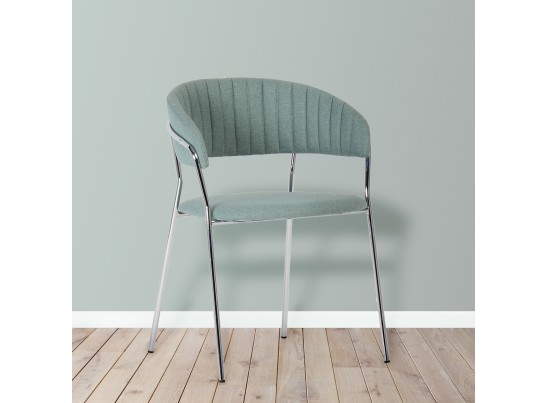 Стул Turin светло-зеленая рогожка с хромированными ножками в Ростове-на-Дону