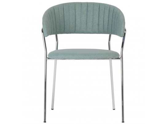 Стул Turin светло-зеленая рогожка с хромированными ножками в Ростове-на-Дону