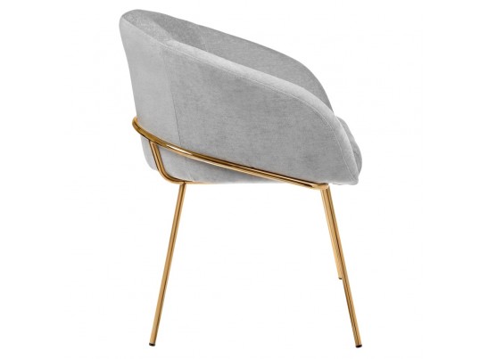 Стул-полукресло Martin серый шенилл с золотыми ножками в Ростове-на-Дону
