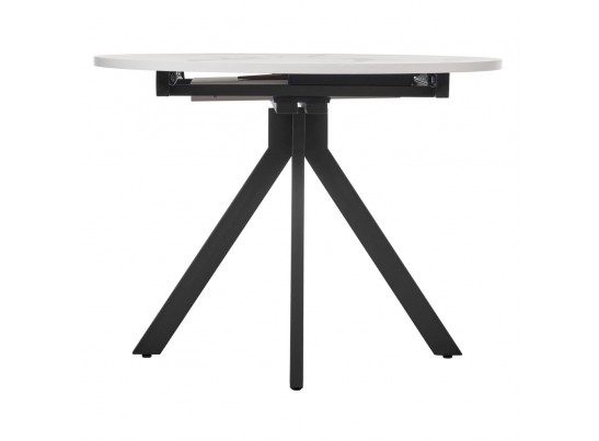 Стол Rudolf круглый раскладной 100-130x100x75см, белый мрамор, чёрный в Ростове-на-Дону