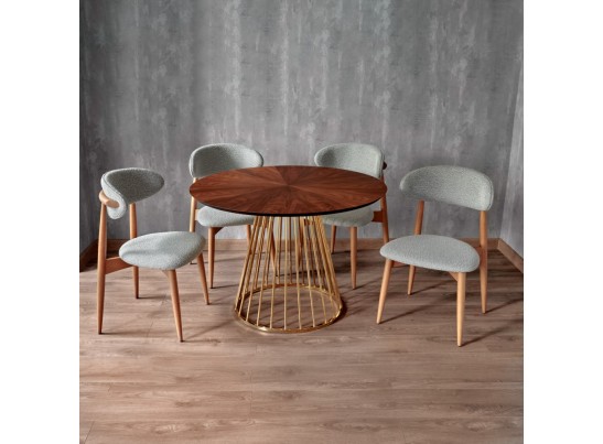 Стул Lucas светло-серый букле с ножками цвета орех в Ростове-на-Дону