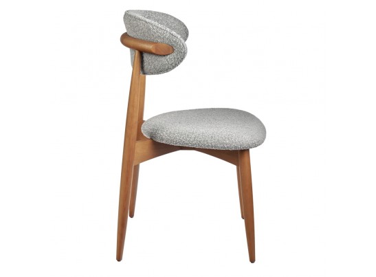 Стул Lucas светло-серый букле с ножками цвета орех в Ростове-на-Дону