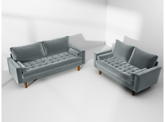 Диван Scott трехместный серо-голубой в Ростове-на-Дону