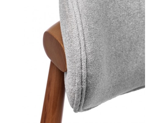 Стул полубарный Lucas 3 серый букле с ножками цвета орех в Ростове-на-Дону