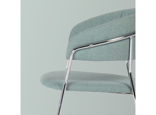 Стул Turin светло-зеленая рогожка с хромированными ножками в Ростове-на-Дону