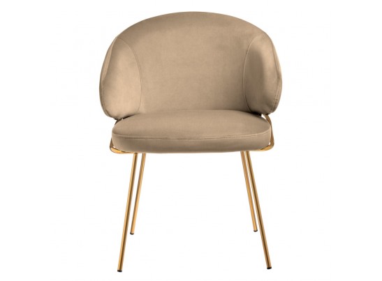 Стул-полукресло Emil бежевый с золотыми ножками в Ростове-на-Дону