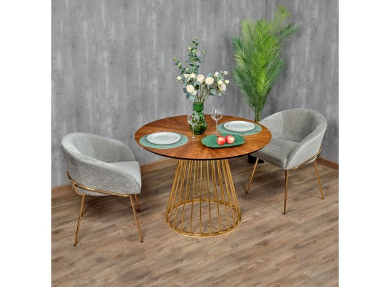 Стул-полукресло Martin серый шенилл с золотыми ножками в Ростове-на-Дону