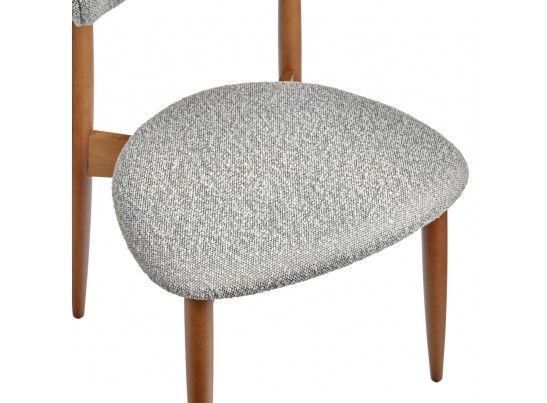 Стул Lucas светло-серый букле с ножками цвета орех в Ростове-на-Дону