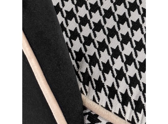 Стул Leo чёрный с жаккардом, с белыми ножками в Ростове-на-Дону