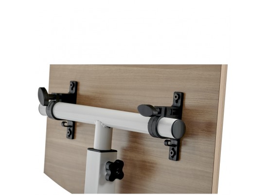 Стол многофункциональный на колёсах, 48x40 см, «РОЛЕТ», 1 ножка, регул.высота, мдф, металл, св. дерево, белый в Ростове-на-Дону