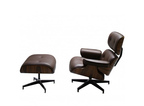Кресло EAMES LOUNGE CHAIR и оттоманка EAMES LOUNGE CHAIR коричневые в Ростове-на-Дону