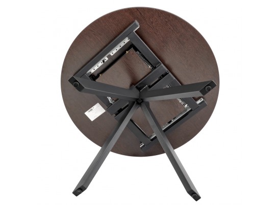 Стол Rudolf круглый раскладной 90-120x90x75см, Бетон слюда, чёрный в Ростове-на-Дону