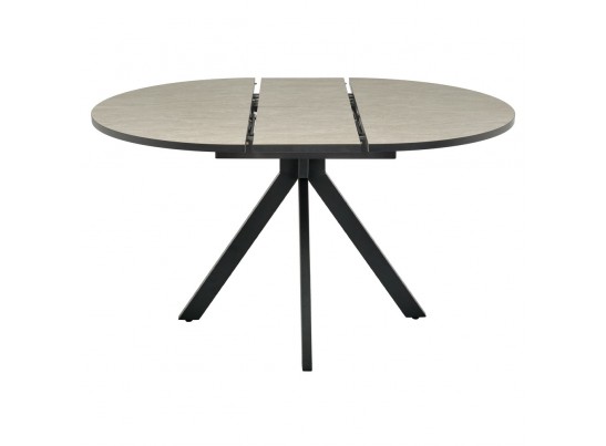 Стол Rudolf круглый раскладной 90-120x90x75см, Бетон слюда, чёрный в Ростове-на-Дону