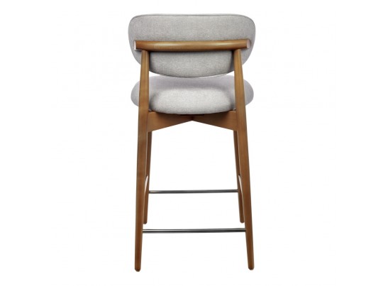 Стул полубарный Lucas 3 серый букле с ножками цвета орех в Ростове-на-Дону