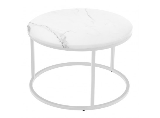 Набор кофейных столиков Tango белый мрамор с белыми ножками, 2шт в Ростове-на-Дону