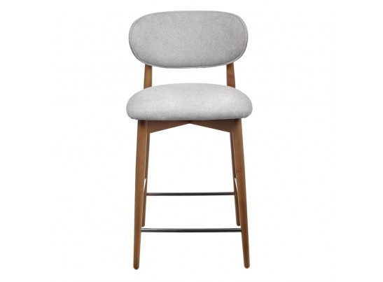 Стул полубарный Lucas 3 серый букле с ножками цвета орех в Ростове-на-Дону